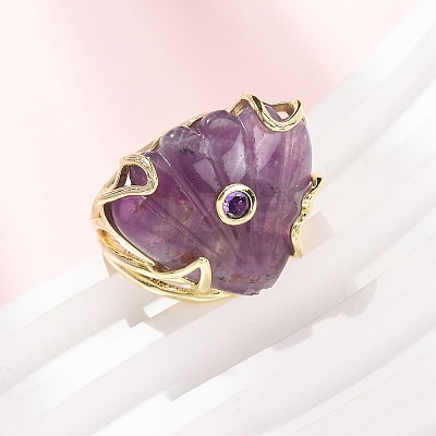 Natural Amethyst Cuff Rings GG-CBA5FCC-04G-09-1