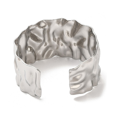 Non-Tarnish 304 Stainless Steel Wide Open Cuff Bangles BJEW-L682-021P-1