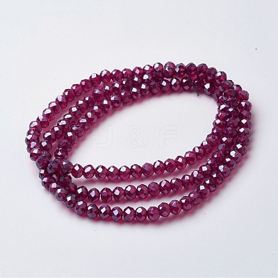 Electroplate Glass Beads Strands EGLA-F124-PL-B01-1