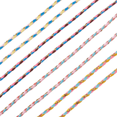 4 Rolls 4 Colors 4-Ply Polycotton Cord with Metallic Thread OCOR-TA0003-33B-1