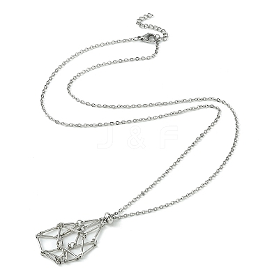 Tarnish Resistant 304 Stainless Steel Macrame Pouch Braided Gemstone Holder X-NJEW-JN04468-07-1