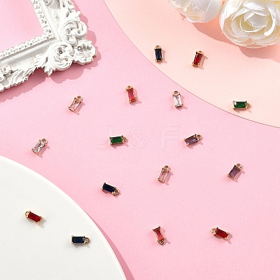 14Pcs 7 Colors Transparent Glass Charms GLAA-YW0004-25-1