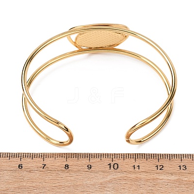 304 Stainless Steel & Teardrop Acrylic Imitation Gemstone Bead Cuff Bangles for Women BJEW-T027-01B-1