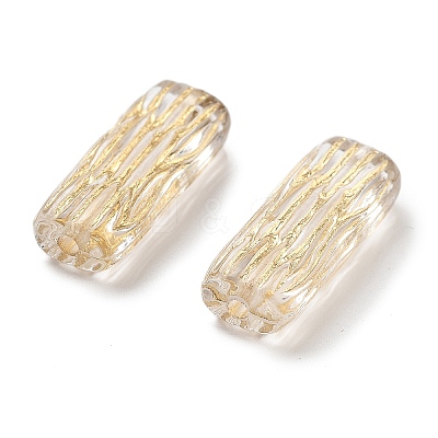 Metal Enlaced Transparent Acrylic Beads X-MACR-M045-10-1