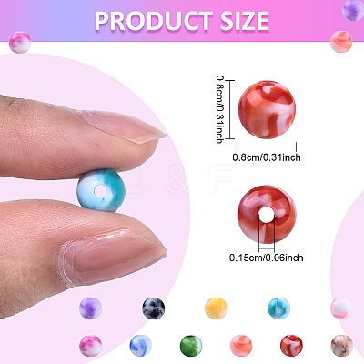 300Pcs Opaque Acrylic Beads SACR-YW0001-89A-1