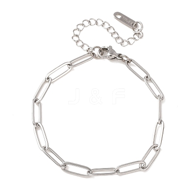 4MM 304 Stainless Steel Paperclip Chain Bracelets SA-CBA4160-22P-1