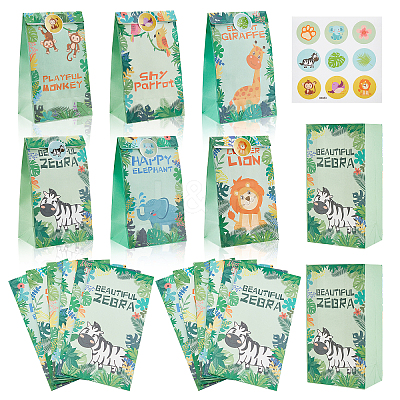 6 Style Animal Theme Paper Bags AJEW-WH0283-18-1