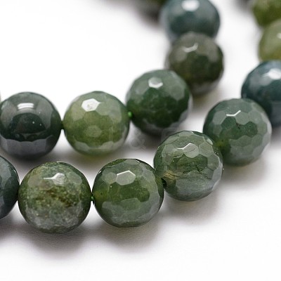 Natural Moss Agate Beads Strands X-G-D840-25-8mm-1
