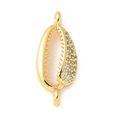 Brass Micro Pave Cubic Zirconia Connector Charms KK-U053-05G-1