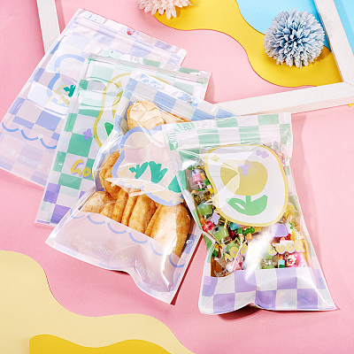 20Pcs 2 Colors Rectangle PET Resealable Packaging Bags ABAG-TA0001-33B-1