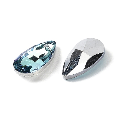 Faceted Teardrop Glass Pendants GLAA-O008-A26-1