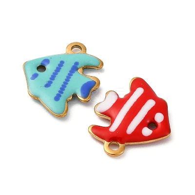 304 Stainless Steel Enamel Charms X-STAS-Q363-14F-G-1