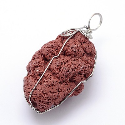 Irregular Synthetic Lava Rock Big Pendants G-L351-02D-1