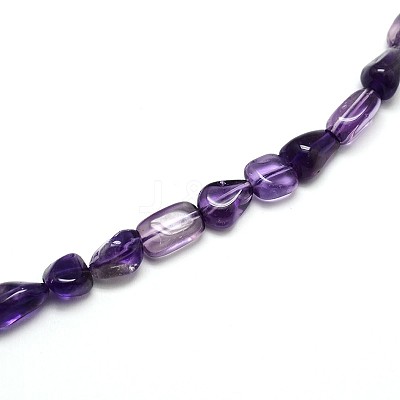 Natural Amethyst Nuggets Bead Strands G-O048-01-1
