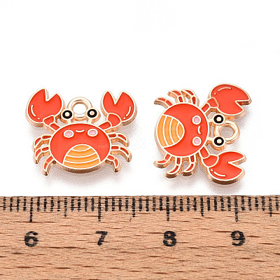 Marine Animals Alloy Enamel Pendants ENAM-T022-34G-1