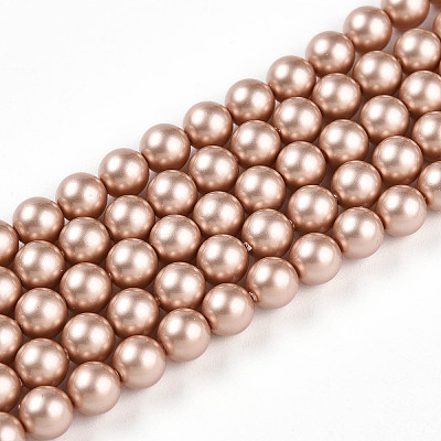 Baking Paint Pearlized Glass Pearl Bead Strands HY-N002-5mm-C02-1