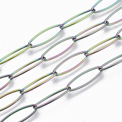 Ion Plating(IP) 304 Stainless Steel Paperclip Chains CHS-S006-JN958-3-1
