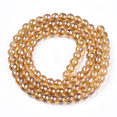 Electroplate Transparent Glass Beads Strands GLAA-T032-T4mm-AB08-1