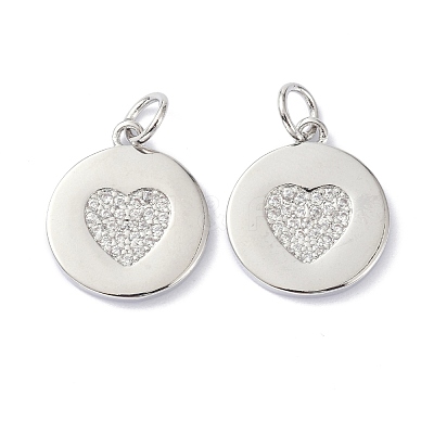 Brass Cubic Zirconia Pendants ZIRC-C022-41P-1