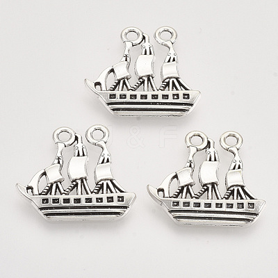 Tibetan Style Alloy Pendants X-TIBEP-T009-12AS-RS-1