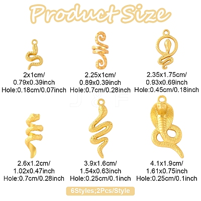 12Pcs 6 Styles Alloy Pendants FIND-FS0003-54-1