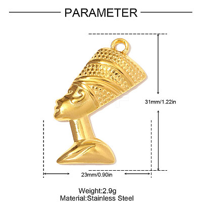 304 Stainless Steel Pendants STAS-OY008-38G-1
