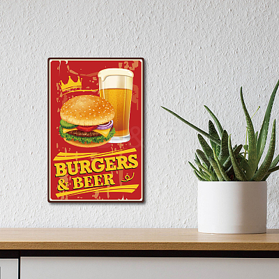 Vintage Metal Tin Sign AJEW-WH0157-034-1