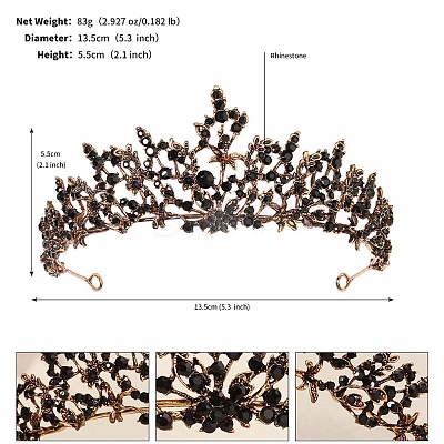 Alloy Rhinestone Hair Bands  for Woman Girls PW-WGA69DD-14-1
