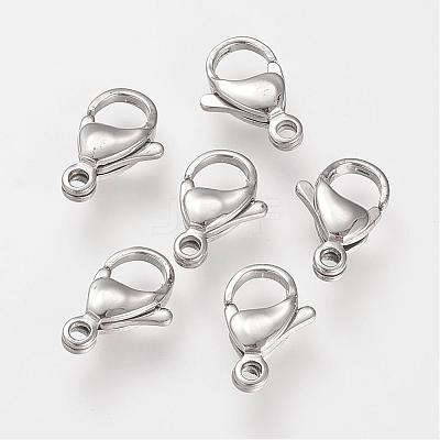 Tarnish Resistant 304 Stainless Steel Lobster Claw Clasps STAS-S066-12mm-15-1