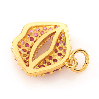 Brass Micro Pave Cubic Zirconia Charms KK-I672-18G-A-1