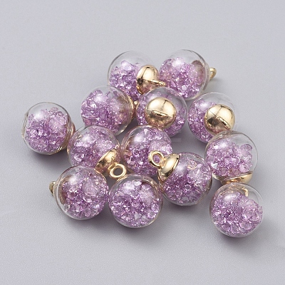 Transparent Glass Globe Pendants GLAA-TAC0002-J02-1