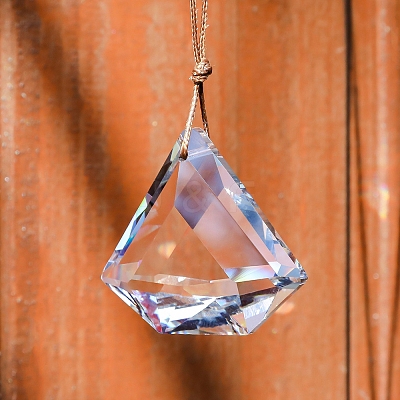 Pentagon Faceted K9 Glass Suncatchers PW-WGF4A09-01-1