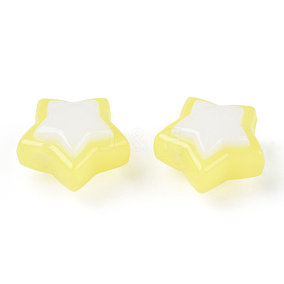 Two Tone Opaque Acrylic Beads SACR-I005-04A-01-1