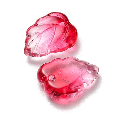 Autumn Theme Two-Tone Transparent Glass Charms GLAA-YW0001-53D-1