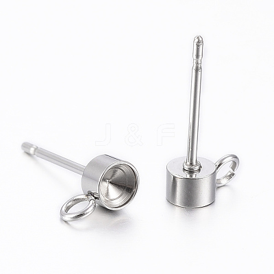 Non-Tarnish 304 Stainless Steel Stud Earring Settings STAS-K154-66P-1