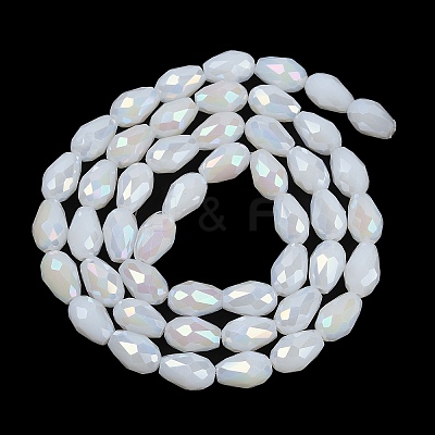 Opaque Solid Color Electroplate Glass Beads Strands LS-EGLA-N013-J8mm-B03-1