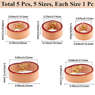 5Pcs 5 Styles Cowhide Sew on Leather Belt Loop for Bag Strap FIND-CL0001-74B-1