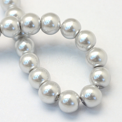 Baking Paint Pearlized Glass Pearl Round Bead Strands X-HY-Q003-6mm-62-1