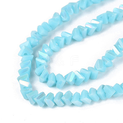 Electroplate Opaque Glass Beads Strands EGLA-Q139-01A-C15-1