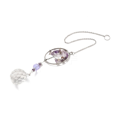 Amethyst Pendant Decoration AJEW-P098-04P-1