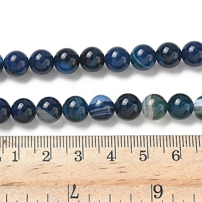 Natural Banded Agate Beads Strands G-I392-A01-8mm-1