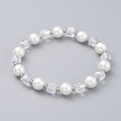 Glass Beads Stretch Bracelets BJEW-JB04757-1