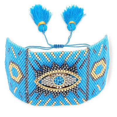 Friendship Eye Loom Pattern Seed Beads Bracelets for Women BJEW-Z013-15C-1