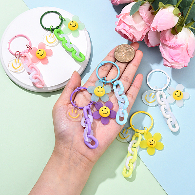 Acrylic Pendant Decorations HJEW-YW00186-01-1