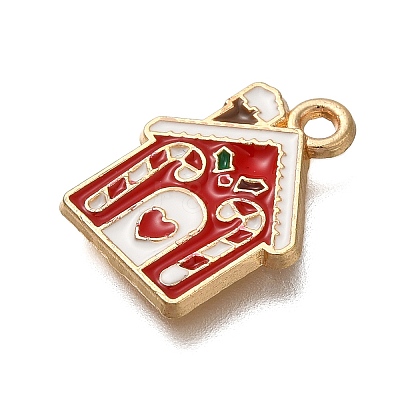 Christmas Theme Alloy Enamel Pendants ENAM-S021-03G-1