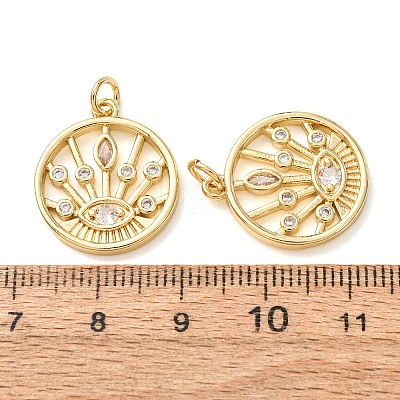 Brass Micro Pave Clear Cubic Zirconia Pendants CU-CBA2907-10G-1