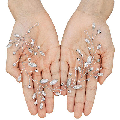 Rhinestone Leaf Wedding Hair Band Hair Vine HULI-PW0002-014-1