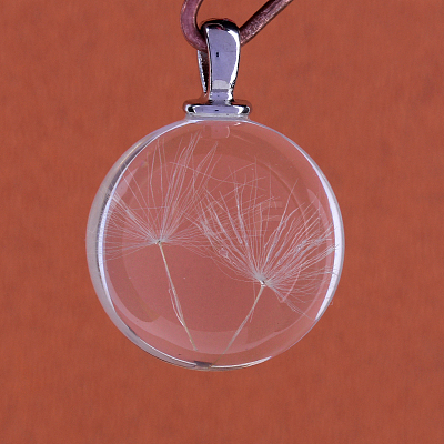 Round Alloy Glass Pendants GLAA-Q051-15mm-02P-1