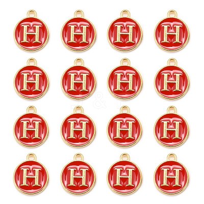 Golden Plated Alloy Enamel Charms ENAM-S118-03H-1