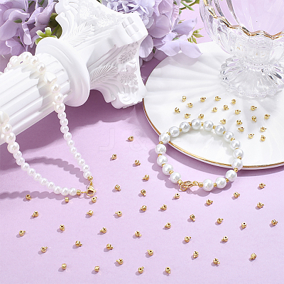 80Pcs Brass Crimp Beads KK-BBC0025-89G-1